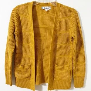 Moondance Acrylic Open Front Cardigan Sweater Front Patch Pockets V-neck Varied